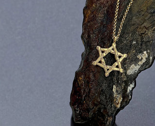 Star of David necklace in support of the headquarters of the families of the abductees